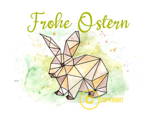 Origami-Osterhase Frohe Ostern